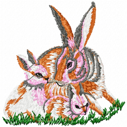 Rabbits Embroidery Design 8 Rabbits Embroidery Design 8